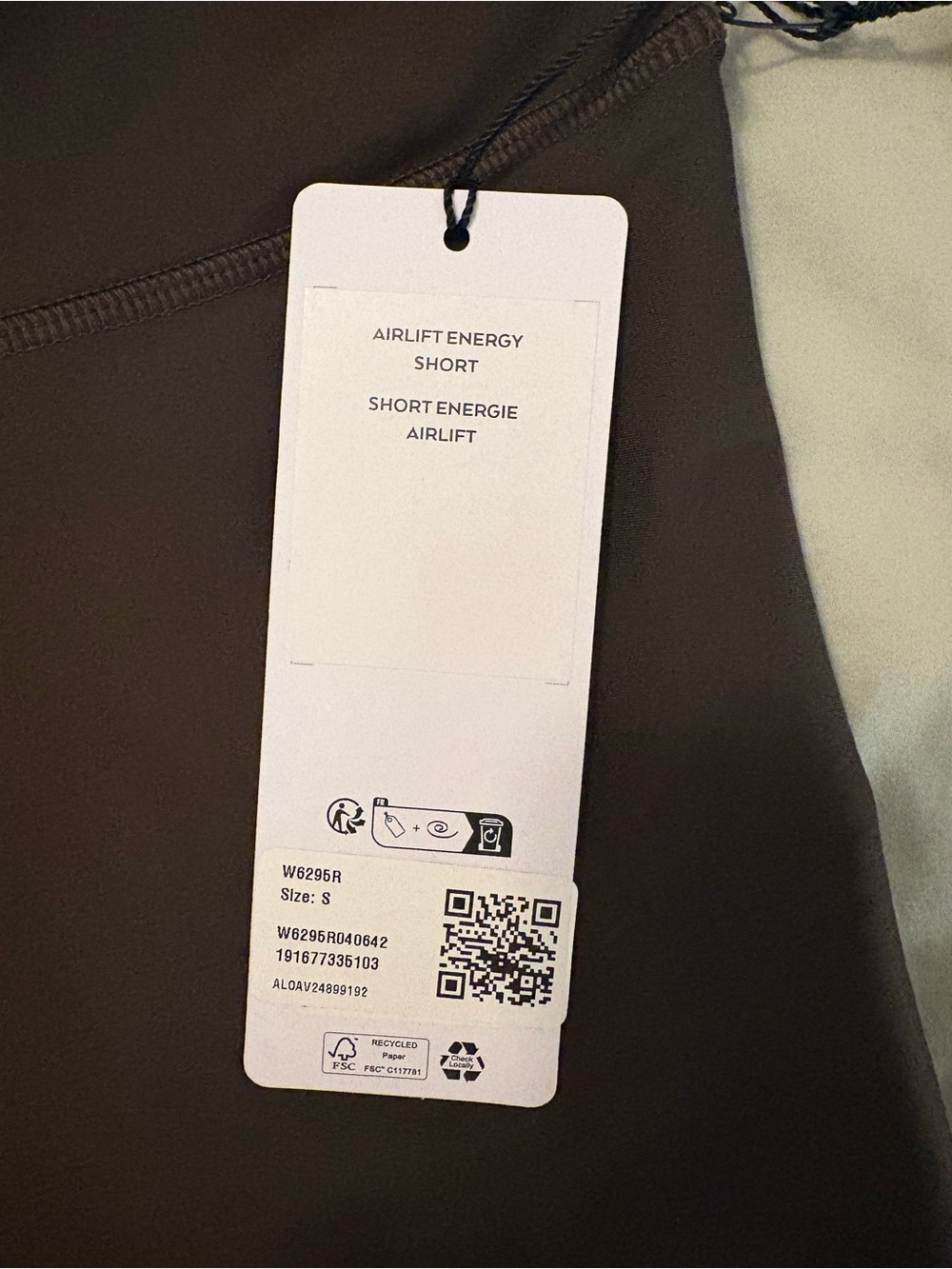 ALO Yoga 5" AIRLIFT ENERGY SHORT - ESPRESSO - Never worn before - NWT - Picture 3 of 3
